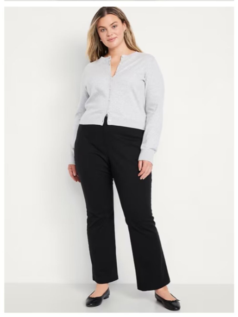 High-Waisted Uniform Boot-Cut Pants
